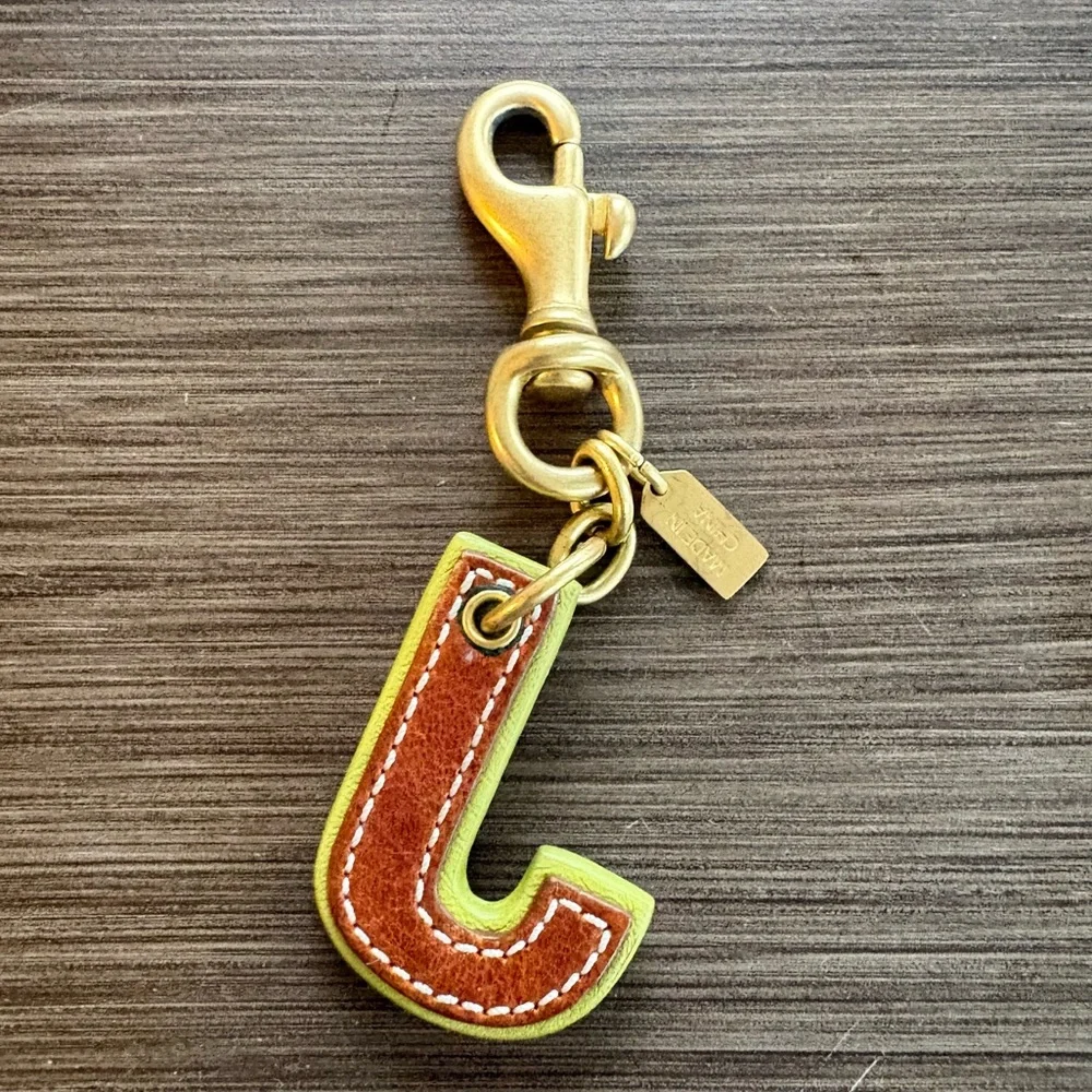 RESERVED Coach Letter Bag Charm - Y2K J Leather - Picture 4 of 8